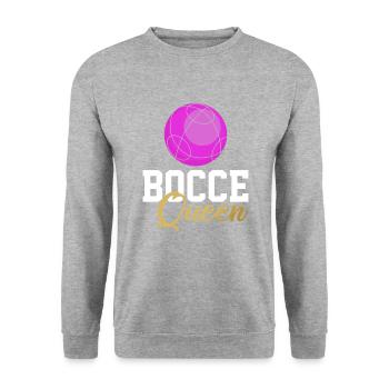 Bocce ball queen, bocce ball - Unisex Pullover - Weißgrau meliert - Vorne - Alina (178cm) & Michal (187cm)