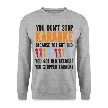 Karaoke Singer You Don't Stop - Unisex Sweatshirt - salt & pepper - Front - Alina (178cm) & Michal (187cm)