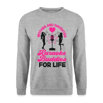 Chanteur de karaoké Maman Mère Et - Sweat-shirt Unisexe - gris chiné - Devant - Alina (178cm) & Michal (187cm)