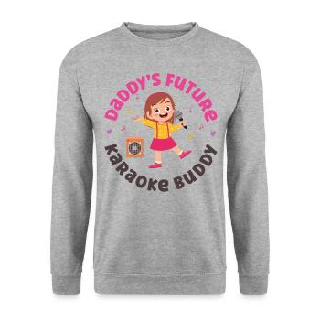 Karaoke Singer Daddy's Future - Unisex Sweatshirt - salt & pepper - Front - Alina (178cm) & Michal (187cm)