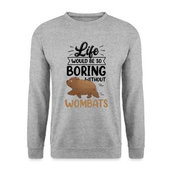 Wombat wäre langweilig ohne Australien Beuteltier - Unisex Pullover - Weißgrau meliert - Vorne - Alina (178cm) & Michal (187cm)