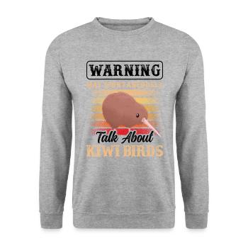 Kiwi Vogel parle spontanément du Kiwi de Nouvelle-Zélande - Sweat-shirt Unisexe - gris chiné - Devant - Alina (178cm) & Michal (187cm)