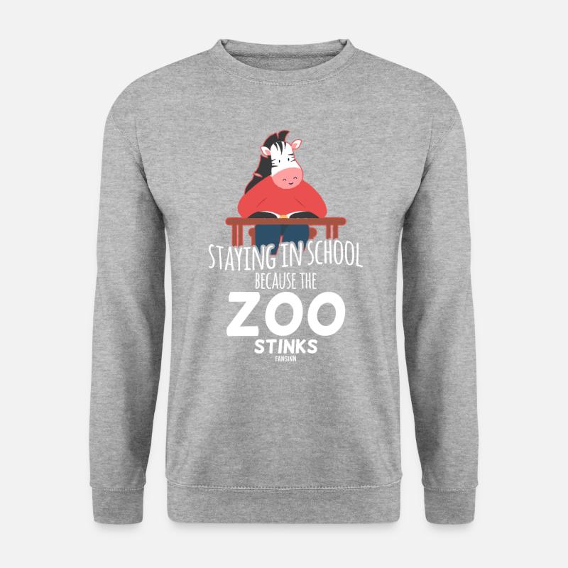Zebra School Learn Nerd Child - Sweat-shirt Unisexe - gris chiné