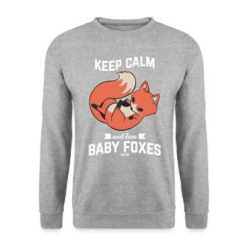 Baby Red Fox - Unisex Sweatshirt - salt & pepper - Front - Alina (178cm) & Michal (187cm)