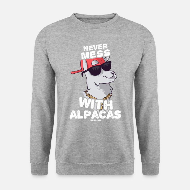 Never Mess With Alpacas - Unisex Sweatshirt - salt & pepper