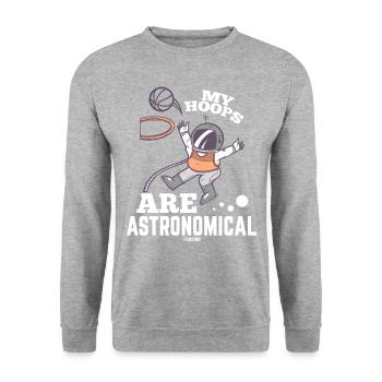 Astronaut plays basketball in the universe - Unisex Sweatshirt - salt & pepper - Front - Alina (178cm) & Michal (187cm)