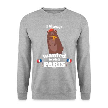 Paris - Unisex Sweatshirt - salt & pepper - Front - Alina (178cm) & Michal (187cm)
