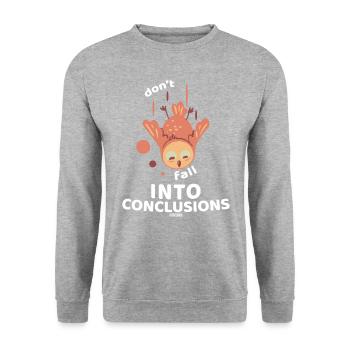 Le hibou vole en plongée - Sweat-shirt Unisexe - gris chiné - Devant - Alina (178cm) & Michal (187cm)