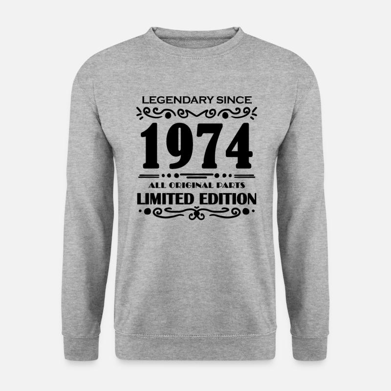 1974 - Unisex Pullover - Weißgrau meliert