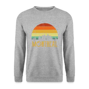 Montreal Quebec, Canada montreal - Unisex Pullover - Weißgrau meliert - Vorne - Alina (178cm) & Michal (187cm)