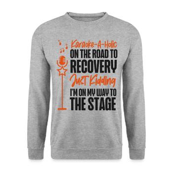 Karaoke Singer Karaoke-A-Holic On - Unisex Sweatshirt - salt & pepper - Front - Alina (178cm) & Michal (187cm)