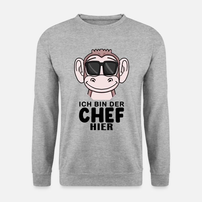 Cool Affe Chef - Unisex Pullover - Weißgrau meliert