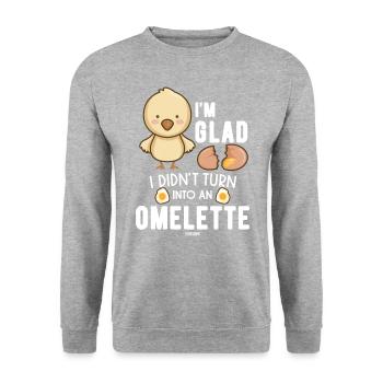 Baby Kids Chick Poulet - Sweat-shirt Unisexe - gris chiné - Devant - Alina (178cm) & Michal (187cm)