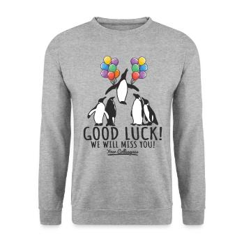 Job Change New Job Farewell Farewell Gift - Unisex Sweatshirt - salt & pepper - Front - Alina (178cm) & Michal (187cm)