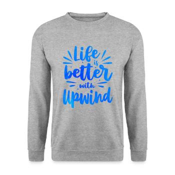 Life Is Better With Upwind Paragliding Paraglider - Unisex Pullover - Weißgrau meliert - Vorne - Alina (178cm) & Michal (187cm)
