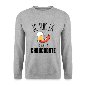 cadeau homme gourmand Choucroute Alsace Strasbourg - Sweat-shirt Unisexe - gris chiné - Devant - Alina (178cm) & Michal (187cm)