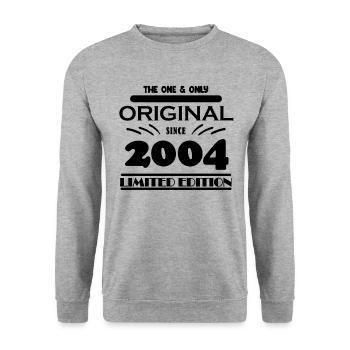 2004 - Year of construction 2004 - Born 2004 - Unisex Sweatshirt - salt & pepper - Front - Alina (178cm) & Michal (187cm)
