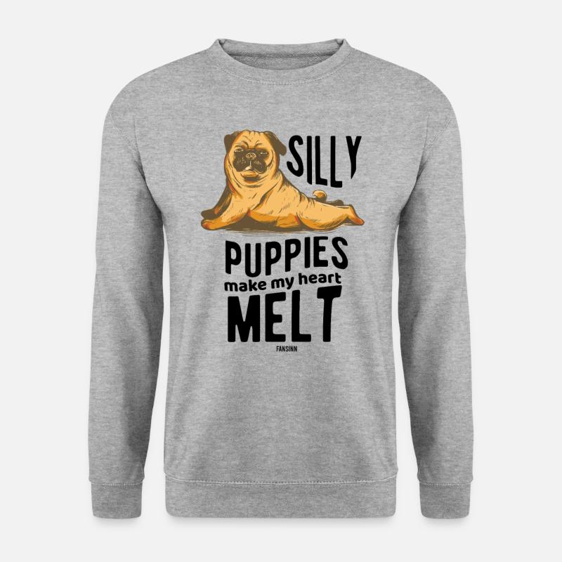 Hundedesign - Unisex Pullover - Weißgrau meliert