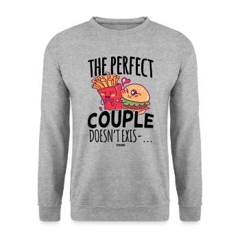 perfect team fast food fries burger - Unisex Sweatshirt - salt & pepper - Front - Alina (178cm) & Michal (187cm)