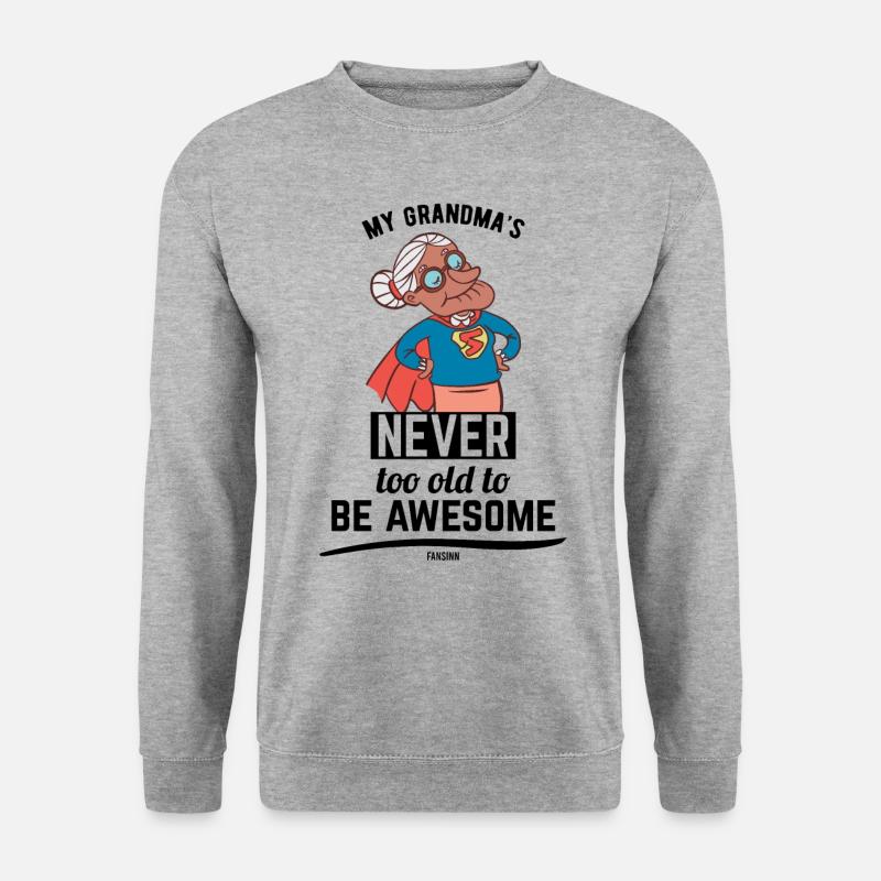 coole Oma Mutter Großmutter Held - Unisex Pullover - Weißgrau meliert