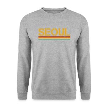 Seoul south korea seoul - Unisex Pullover - Weißgrau meliert - Vorne - Alina (178cm) & Michal (187cm)