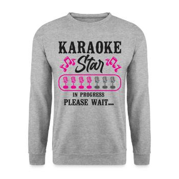 Karaoke Singer Karaoke Star In - Unisex Pullover - Weißgrau meliert - Vorne - Alina (178cm) & Michal (187cm)