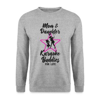 Chanteur de karaoké Maman Mère Et - Sweat-shirt Unisexe - gris chiné - Devant - Alina (178cm) & Michal (187cm)