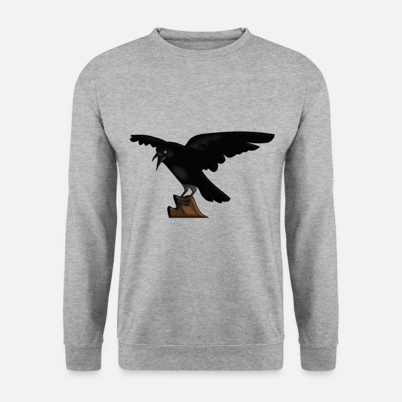 Rabe - Unisex Pullover - Weißgrau meliert