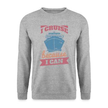 Schiff Urlaub Boot Ferien Anker - Unisex Pullover - Weißgrau meliert - Vorne - Alina (178cm) & Michal (187cm)