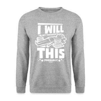 Motivation motivieren Karriere Positiv Geschenk - Unisex Pullover - Weißgrau meliert - Vorne - Alina (178cm) & Michal (187cm)