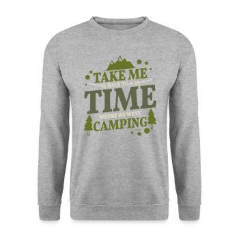 ich liebe Camping und Zelten in der Natur - Unisex Pullover - Weißgrau meliert - Vorne - Alina (178cm) & Michal (187cm)