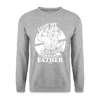 Father Papa Son Child Father's Day Gift - Unisex Sweatshirt - salt & pepper - Front - Alina (178cm) & Michal (187cm)