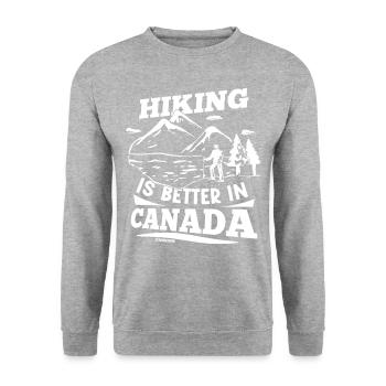 Canada Flag Kanada Flagge Ottawa Vancouver Fahne - Unisex Pullover - Weißgrau meliert - Vorne - Alina (178cm) & Michal (187cm)