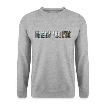 New York - Unisex Sweatshirt - salt & pepper - Front - Alina (178cm) & Michal (187cm)