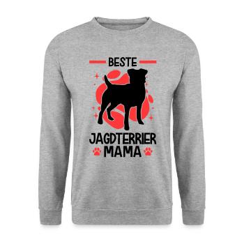 Beste Jagdterrier Mama Deutscher Jagdterrier - Unisex Pullover - Weißgrau meliert - Vorne - Alina (178cm) & Michal (187cm)
