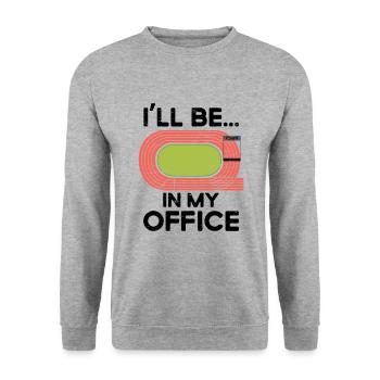 Ich Werde Auf Meiner Office Runner-laufbahn Sein - Unisex Pullover - Weißgrau meliert - Vorne - Alina (178cm) & Michal (187cm)
