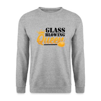 Glassblowing Queen Glassblowing Glassblower - Unisex Sweatshirt - salt & pepper - Front - Alina (178cm) & Michal (187cm)