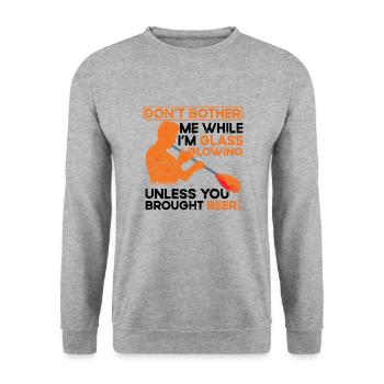 Funny glassblower glassblower - Unisex Sweatshirt - salt & pepper - Front - Alina (178cm) & Michal (187cm)
