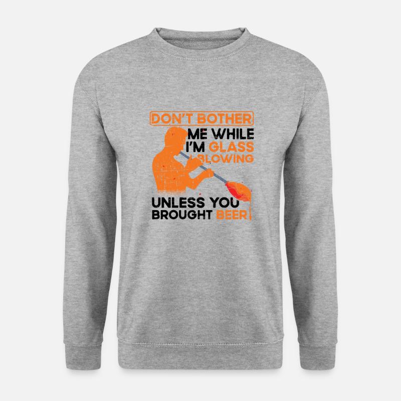 Lustiger Glasbläser-glasbläser - Unisex Pullover - Weißgrau meliert