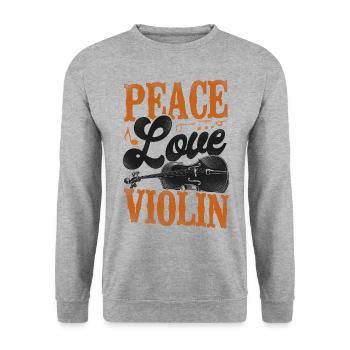 Violon Violoniste Fille Vintage - Sweat-shirt Unisexe - gris chiné - Devant - Alina (178cm) & Michal (187cm)