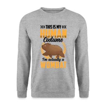 Wombat nur ein Kostüm Beuteltier Wombat - Unisex Pullover - Weißgrau meliert - Vorne - Alina (178cm) & Michal (187cm)