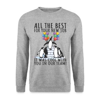 Job Change New Job Farewell Farewell Gift - Unisex Sweatshirt - salt & pepper - Front - Alina (178cm) & Michal (187cm)