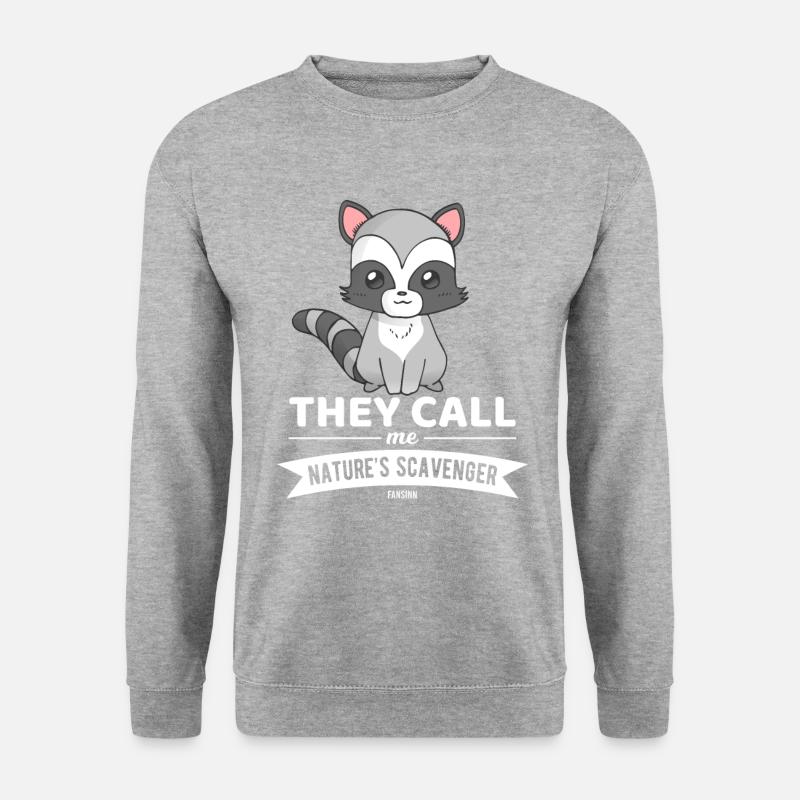 Waschbär Kind - Unisex Pullover - Weißgrau meliert