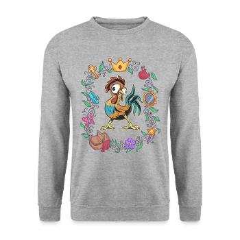 Rooster loves fairy tales - Unisex Sweatshirt - salt & pepper - Front - Alina (178cm) & Michal (187cm)