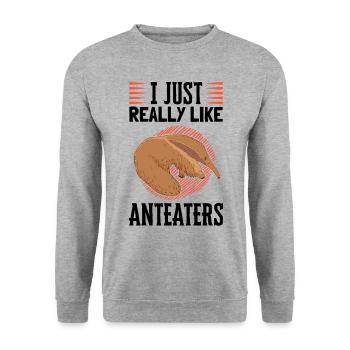 J’aime les fourmiliers fourmiliers - Sweat-shirt Unisexe - gris chiné - Devant - Alina (178cm) & Michal (187cm)