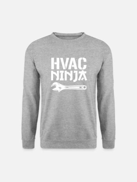 HVAC Ninja, Technician - Unisex Pullover - Weißgrau meliert