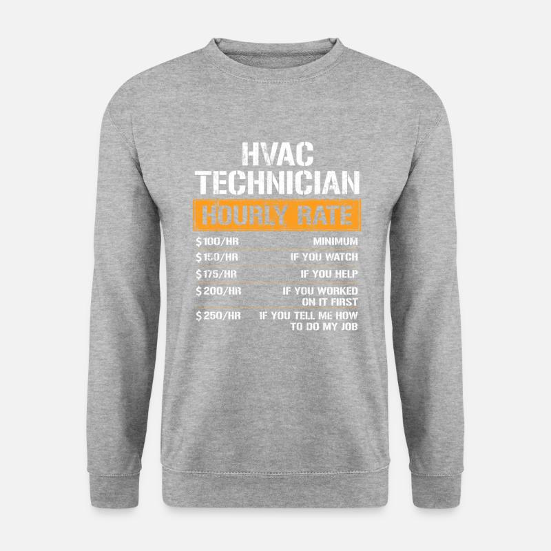 HVAC Technician Hourly Rate - Unisex Pullover - Weißgrau meliert