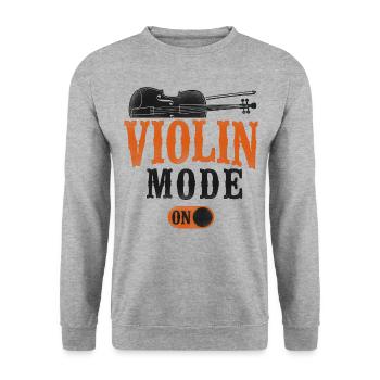 Violin Violinist Vintage Violin - Unisex Pullover - Weißgrau meliert - Vorne - Alina (178cm) & Michal (187cm)