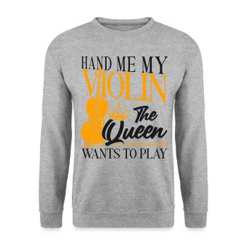Violoniste Fille Hand Me My - Sweat-shirt Unisexe - gris chiné - Devant - Alina (178cm) & Michal (187cm)