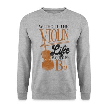 Violin Violinist Pun Vintage - Unisex Pullover - Weißgrau meliert - Vorne - Alina (178cm) & Michal (187cm)